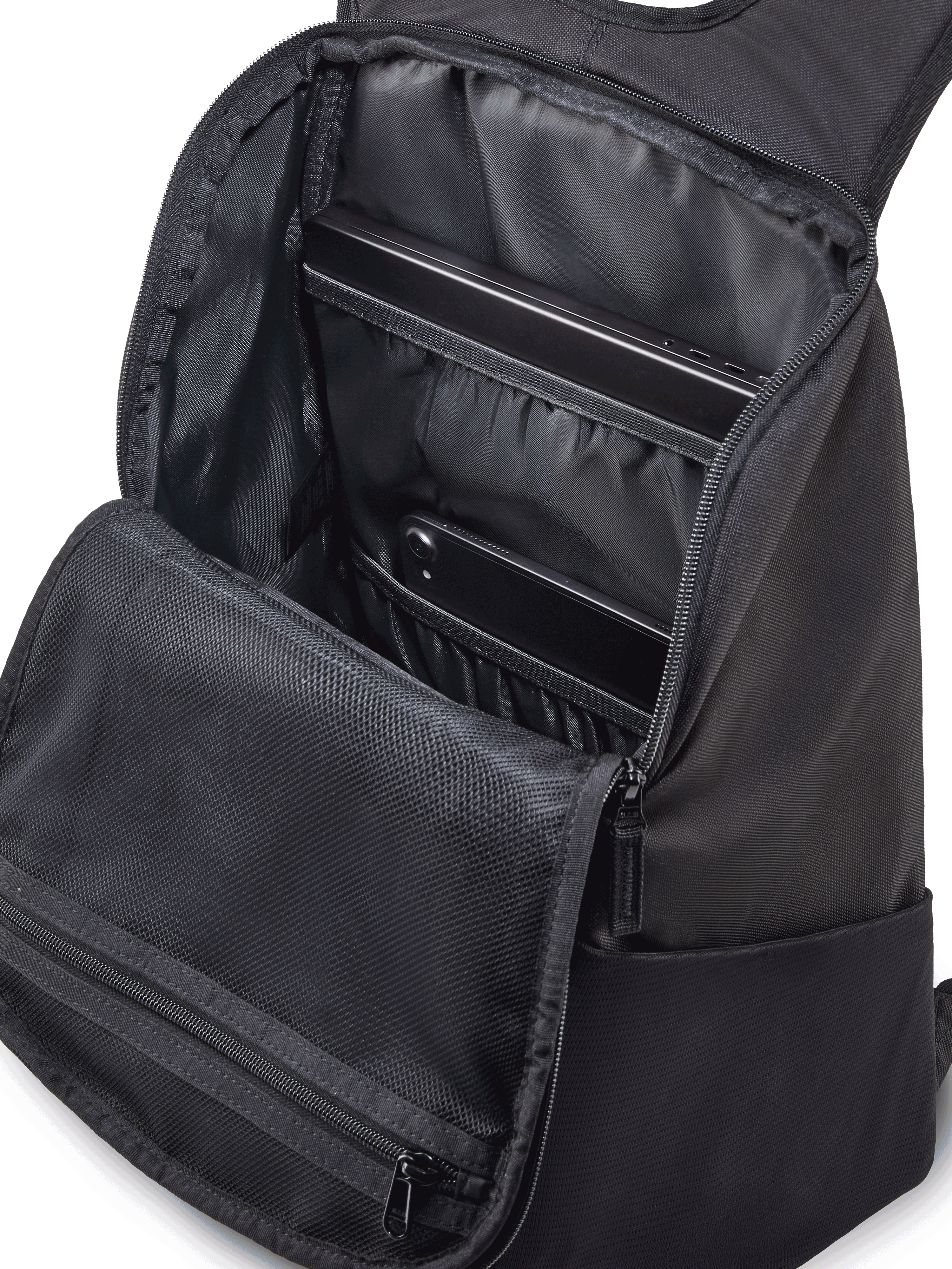Alpinestars Defcon V3 Backpack, mochila pequena para o dia a dia, preta e branca, poliéster 600D durável, com bolso frontal com fecho de correr, bolsos de malha para garrafa de água e logótipo Alpinestars impresso
