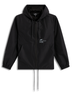 Alpinestars Speeder Resolve, casaco corta-vento preto leve com capuz, fecho frontal e logótipo no peito, casual sportswear