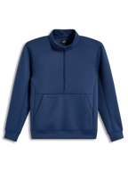 Alpinestars Apera Half-Zip Sweatshirt em fleece azul aço, com meio fecho de correr, bolso canguru e logótipos tonais.