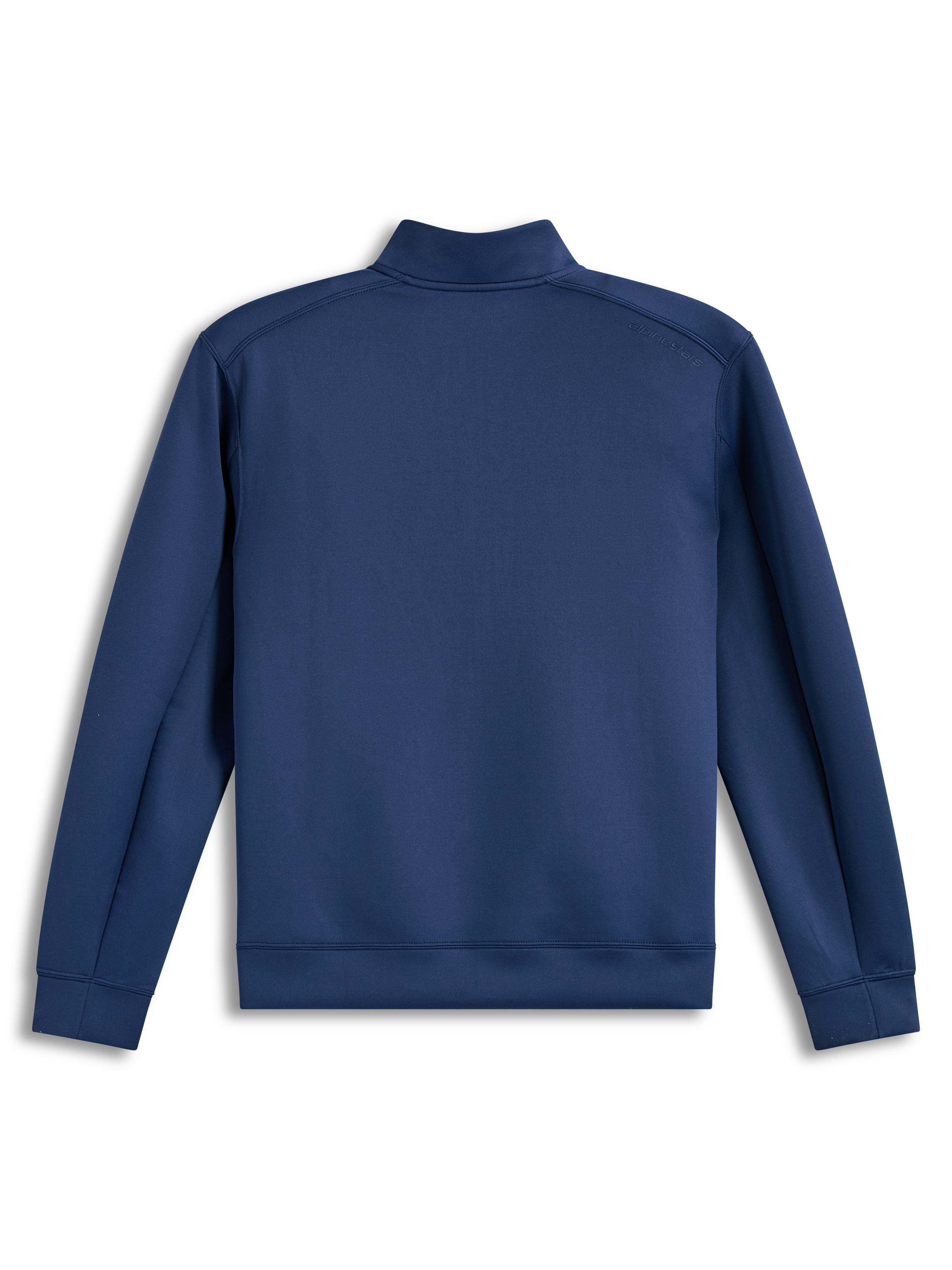 Alpinestars Apera Half-Zip Sweatshirt, pullover de fleece em azul, logótipo tonal no ombro, vista traseira de sportswear.