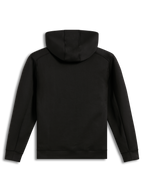 Alpinestars Datrix Hoodie, camisola preta de fleece tri-blend, vista traseira com capuz forrado em malha