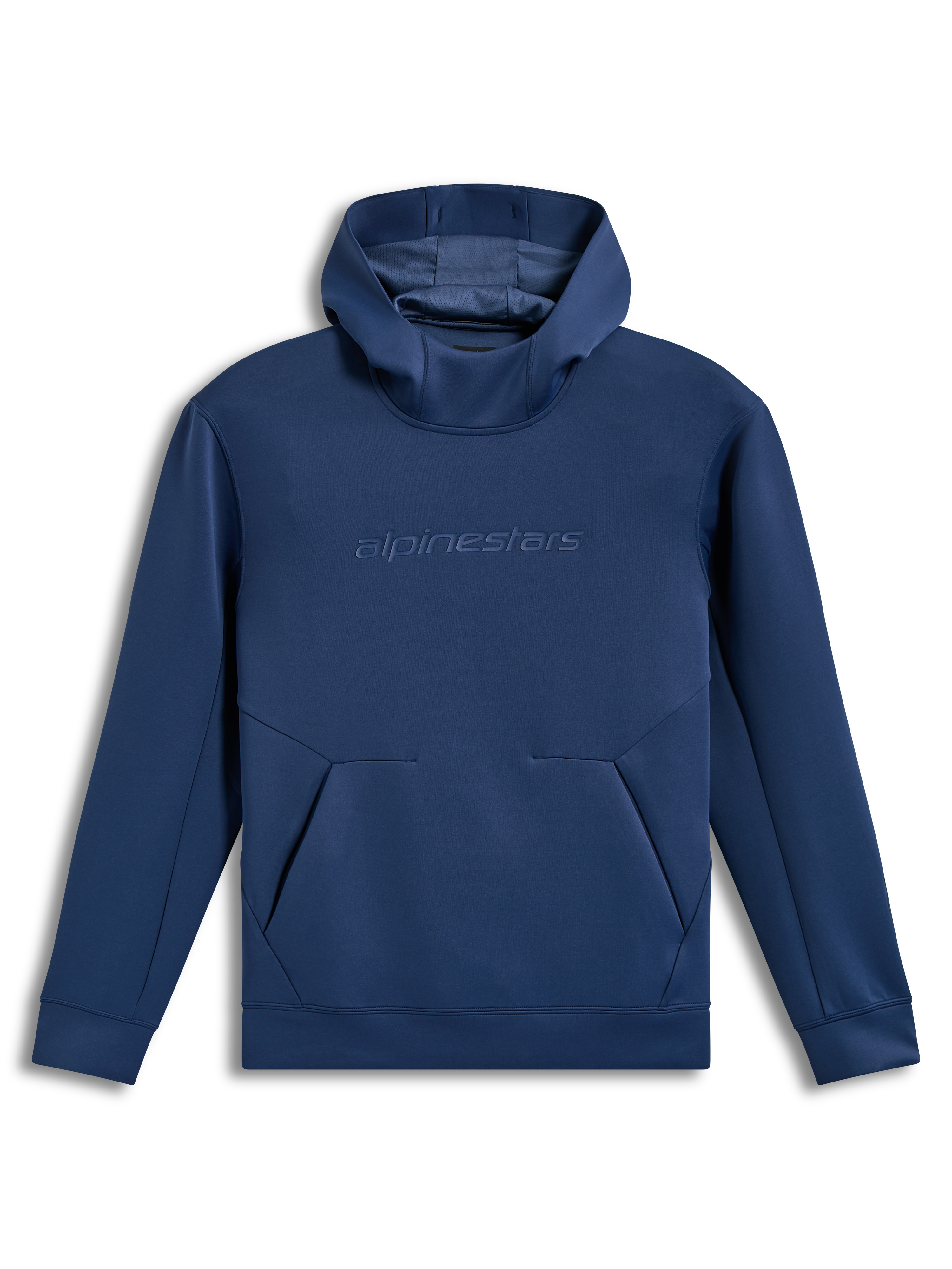 Alpinestars Datrix Hoodie, camisola com capuz azul em fleece tri-blend, logótipo tonal no peito e capuz forrado em malha.