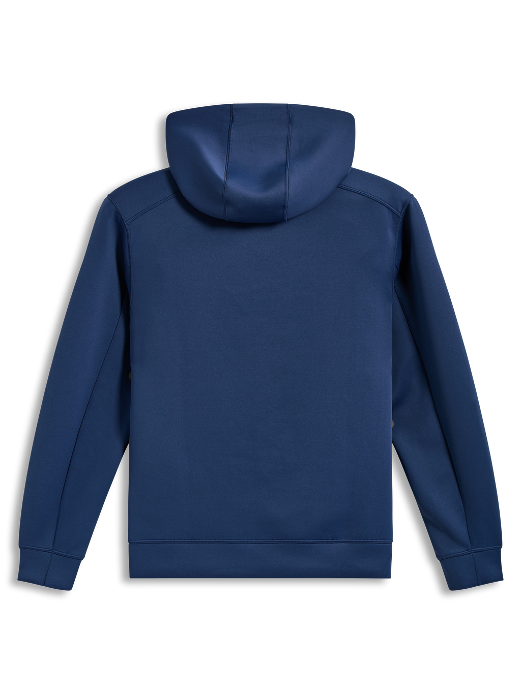 Alpinestars Datrix Hoodie, camisola com capuz em fleece de face dupla, azul, vista traseira com capuz forrado em malha, estilo casual de sportswear