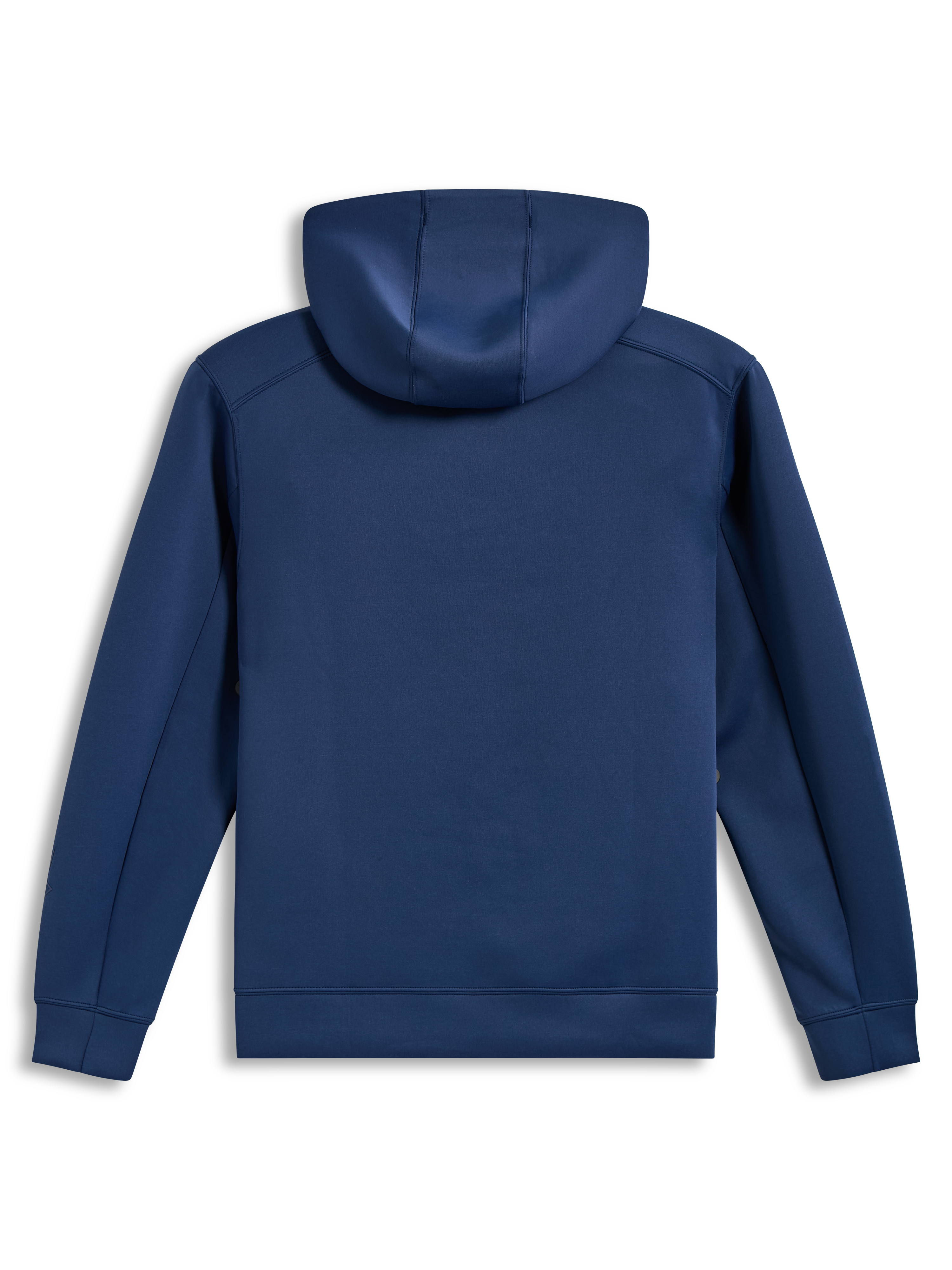 Alpinestars Datrix Hoodie, camisola com capuz em fleece de face dupla, azul, vista traseira com capuz forrado em malha, estilo casual de sportswear