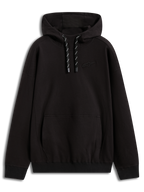 Alpinestars Camino Textured Oversized Hoodie, black twill fleece sportswear with a 3D logo and kangaroo pocket.