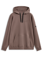 Alpinestars Camino Textured Oversized Hoodie, hoodie em malha texturizada com gola alta, castanho taupe, logótipo Astars bordado em 3D