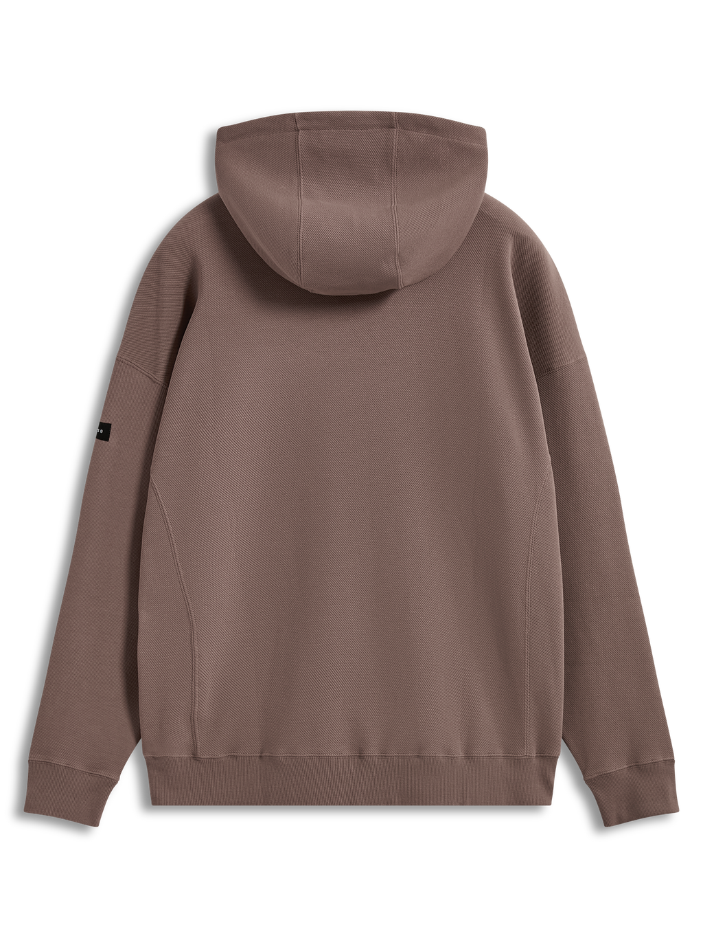 Alpinestars Camino Textured Oversized Hoodie, hoodie de fleece em malha texturizada, castanho, vista traseira, design de sportswear casual.