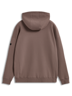 Alpinestars Camino Textured Oversized Hoodie, hoodie de fleece em malha texturizada, castanho, vista traseira, design de sportswear casual.