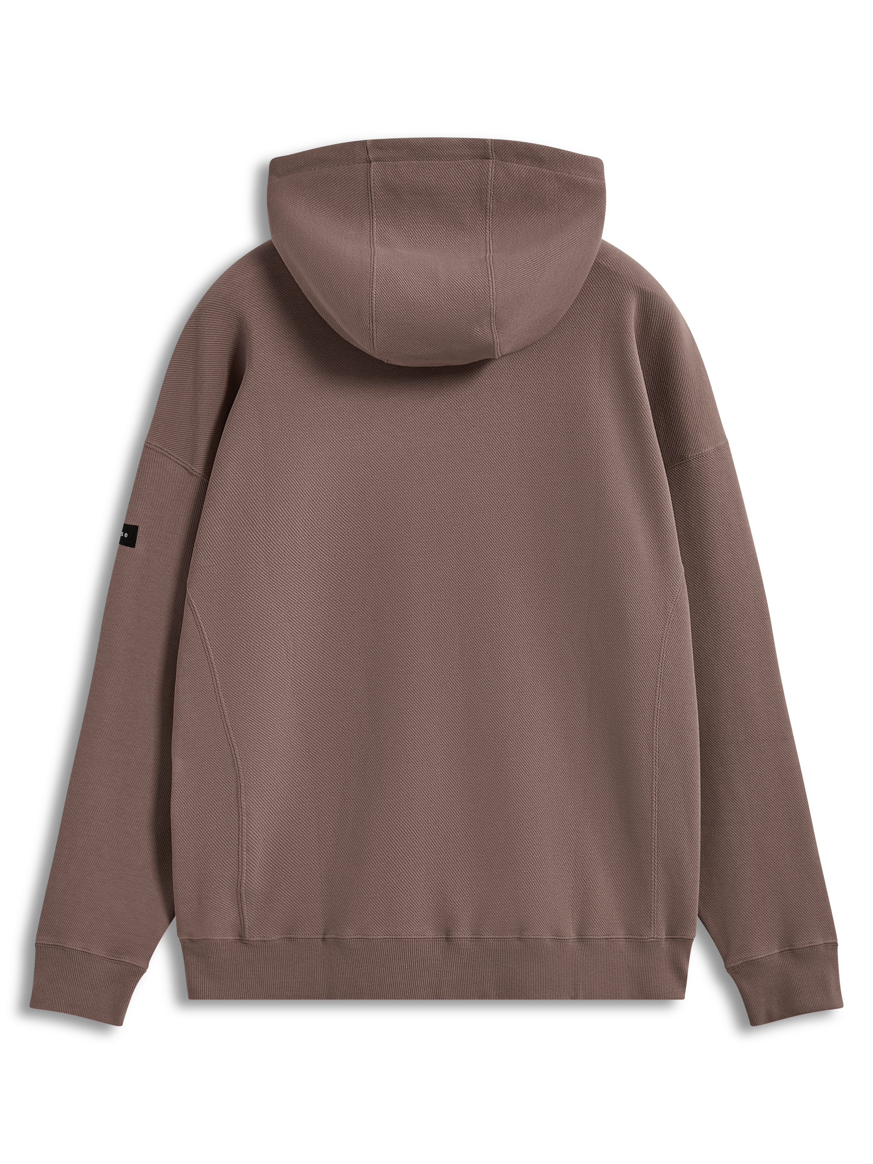 Alpinestars Camino Textured Oversized Hoodie, hoodie de fleece em malha texturizada, castanho, vista traseira, design de sportswear casual.
