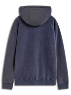 Alpinestars Infinite Washed Oversized Hoodie, azul com lavagem snow, vista traseira, ajuste relaxado em fleece de alta qualidade para um estilo casual de desportos motorizados