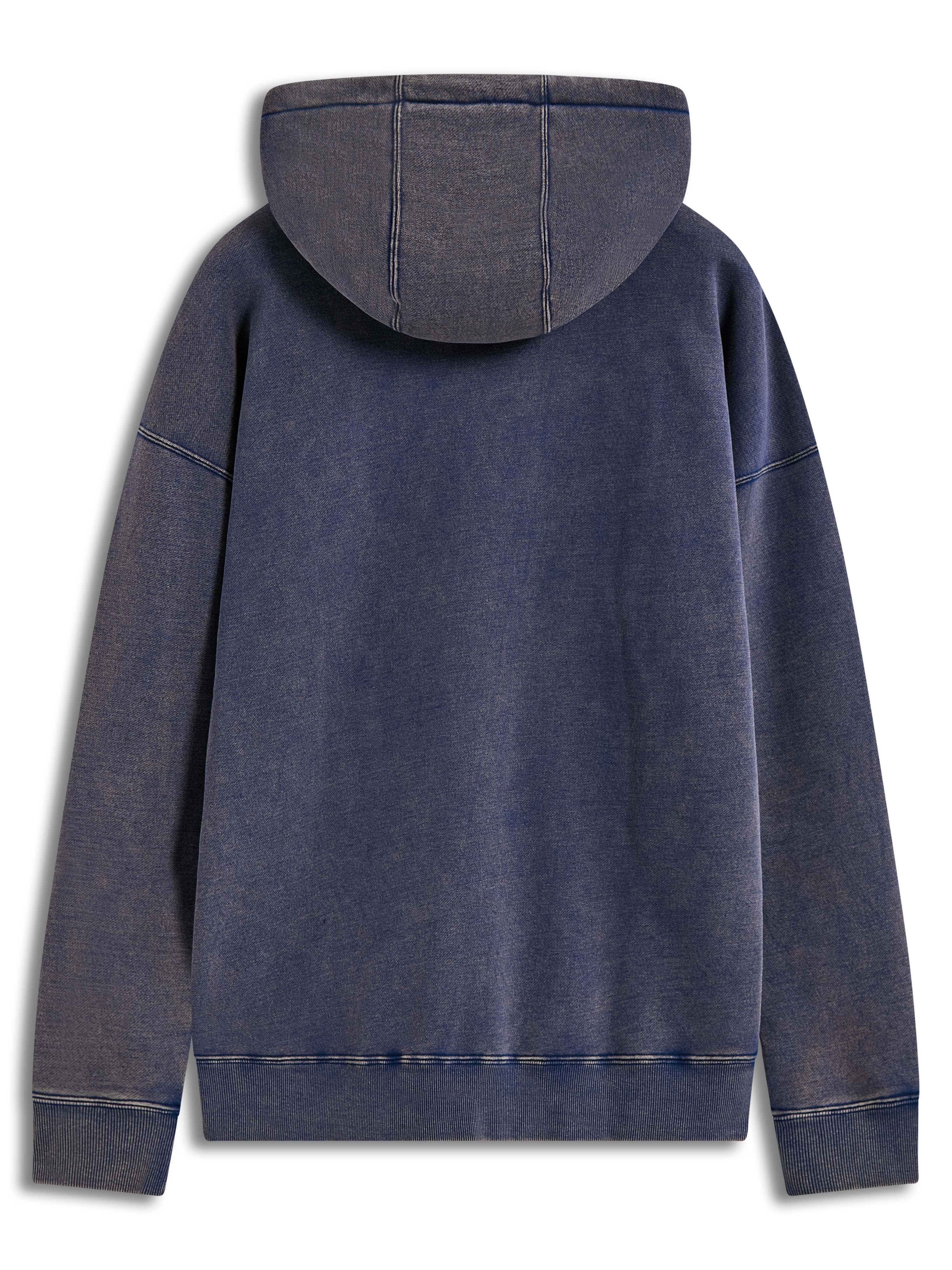 Alpinestars Infinite Washed Oversized Hoodie, azul com lavagem snow, vista traseira, ajuste relaxado em fleece de alta qualidade para um estilo casual de desportos motorizados