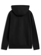 Alpinestars Shaw Oversized Hoodie, hoodie de fleece preto, vista traseira com costuras no corpo e pormenores canelados.