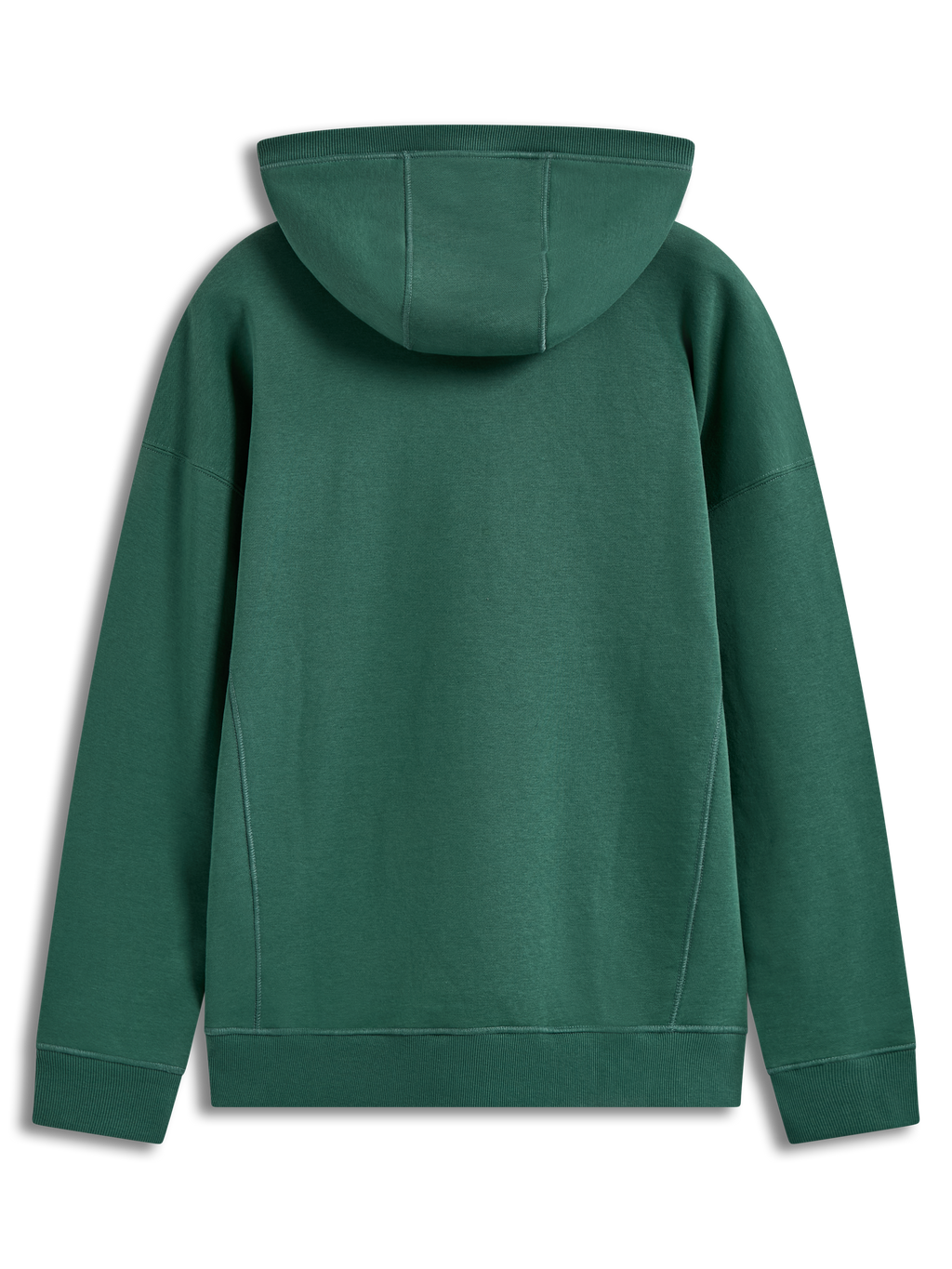 Alpinestars Shaw Oversized Hoodie em verde, vista traseira de hoodie de fleece com costuras estruturais no corpo e capuz.