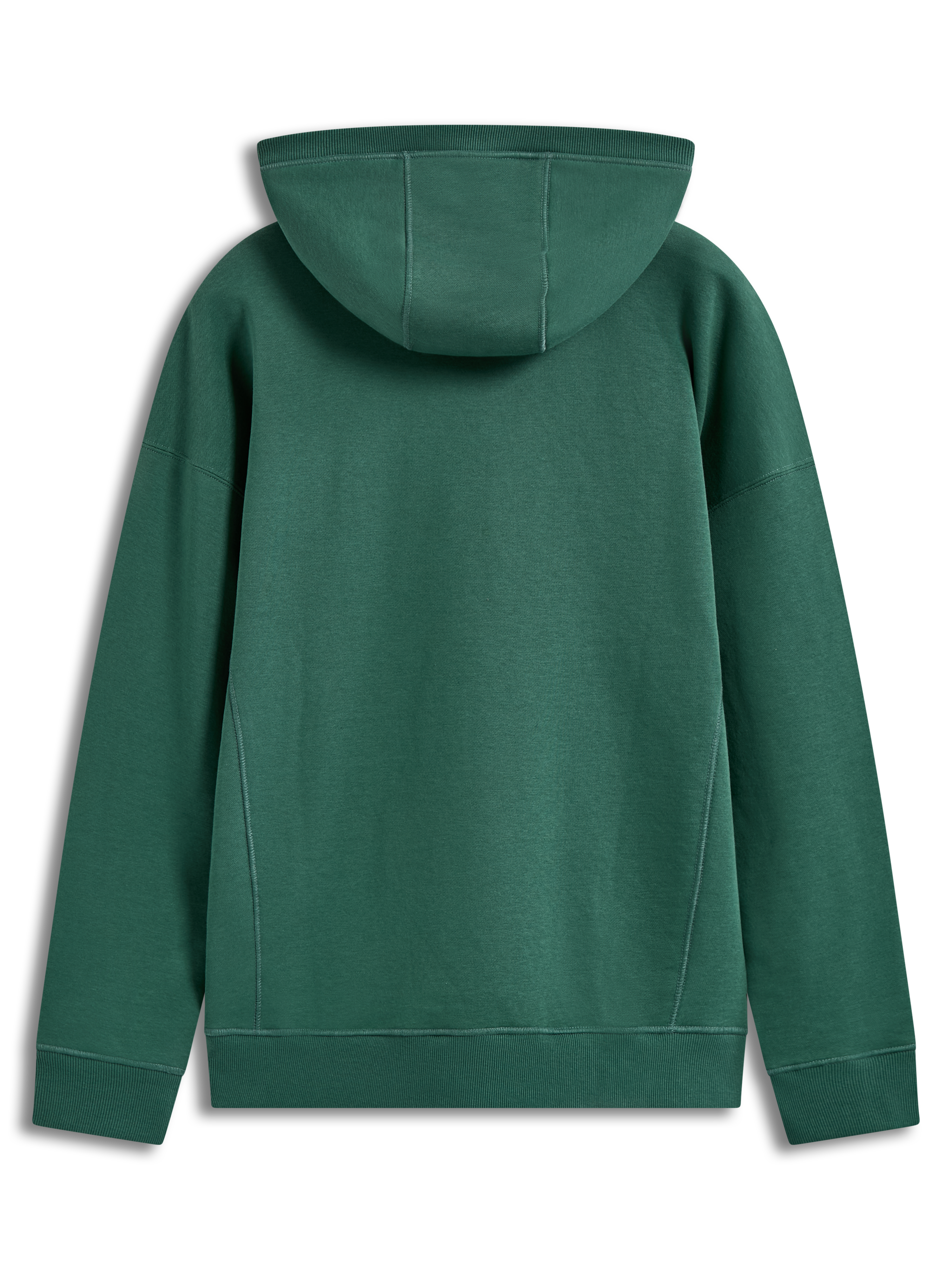 Alpinestars Shaw Oversized Hoodie em verde, vista traseira de hoodie de fleece com costuras estruturais no corpo e capuz.