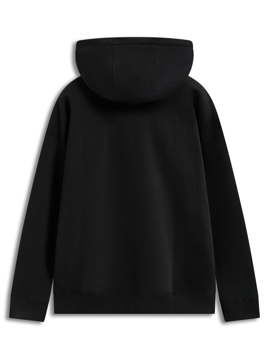 Alpinestars Prelude Oversized Hoodie, hoodie de lã preto, vista traseira com capuz e punhos canelados, sportswear casual