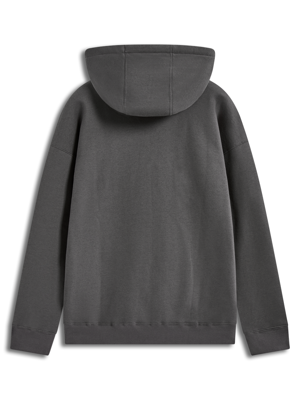 Alpinestars Prelude Oversized Hoodie, fleece cinzento carvão, vista traseira com ajuste relaxado e capuz