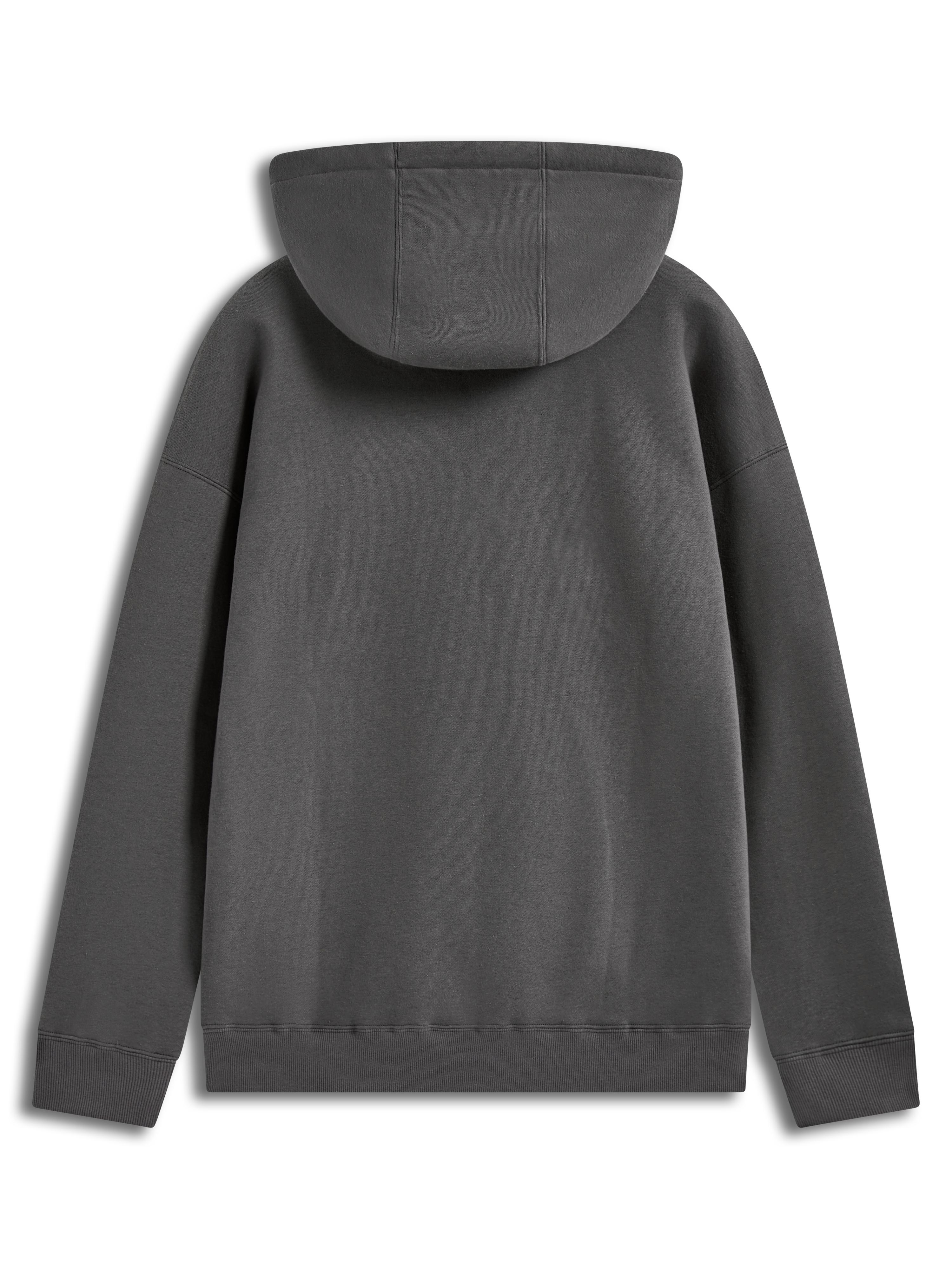 Alpinestars Prelude Oversized Hoodie, fleece cinzento carvão, vista traseira com ajuste relaxado e capuz