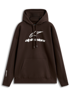 Alpinestars Prelude Oversized Hoodie, Sportswear, Brown, White Puff Print Chest Logo, Fleece Material with Kangaroo Pocket.