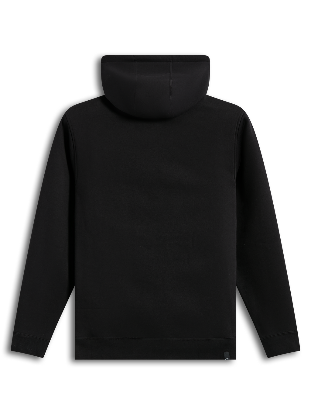 Alpinestars Race Wordmark Hoodie, camisola com capuz preta em fleece, vista traseira com punhos canelados, estilo casual.