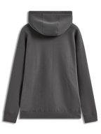 Alpinestars Entity Oversized Hoodie, hoodie de fleece cinzento, vista traseira com capuz grande, punhos e bainha canelados, design casual de sportswear