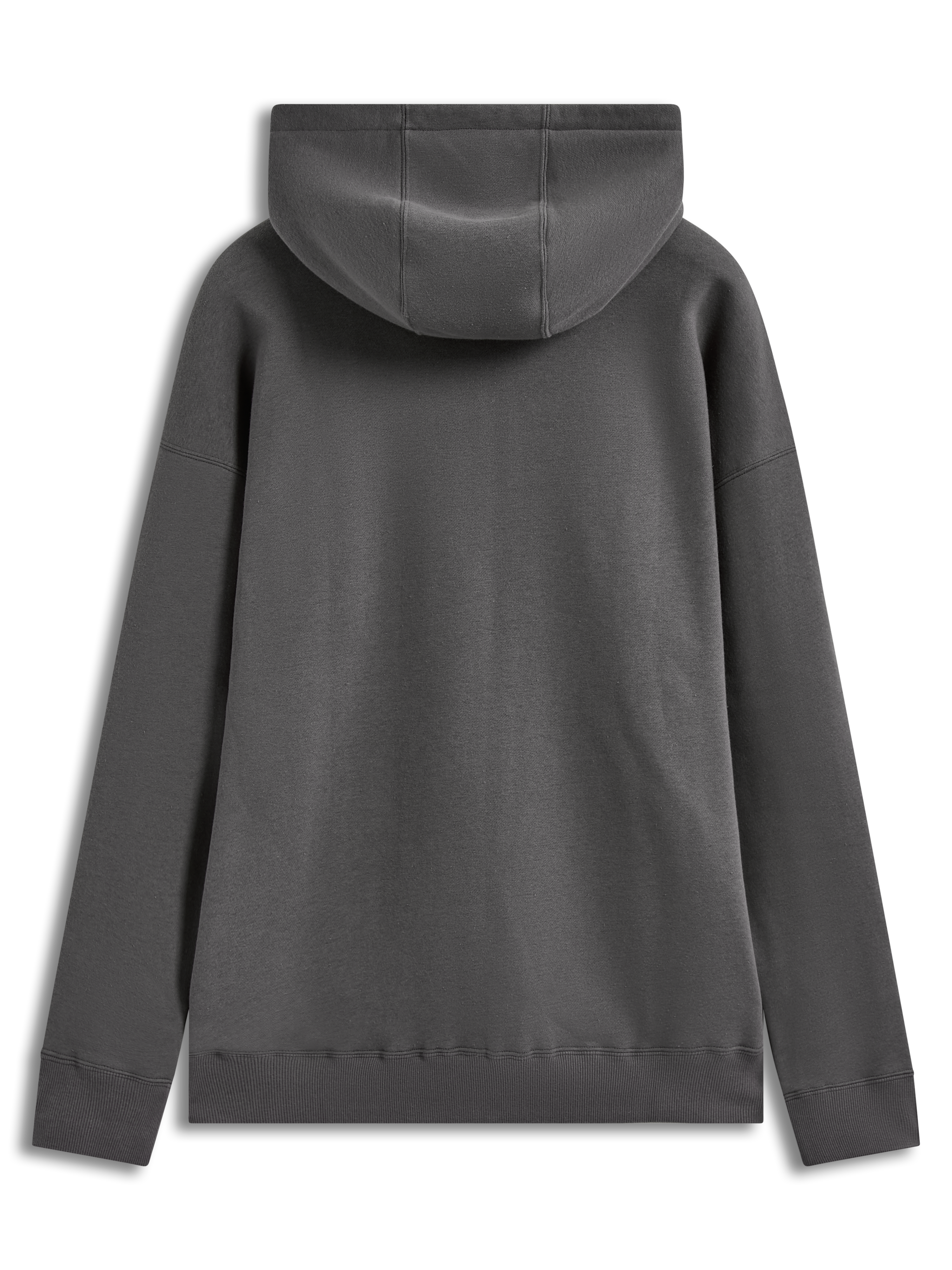 Alpinestars Entity Oversized Hoodie, hoodie de fleece cinzento, vista traseira com capuz grande, punhos e bainha canelados, design casual de sportswear