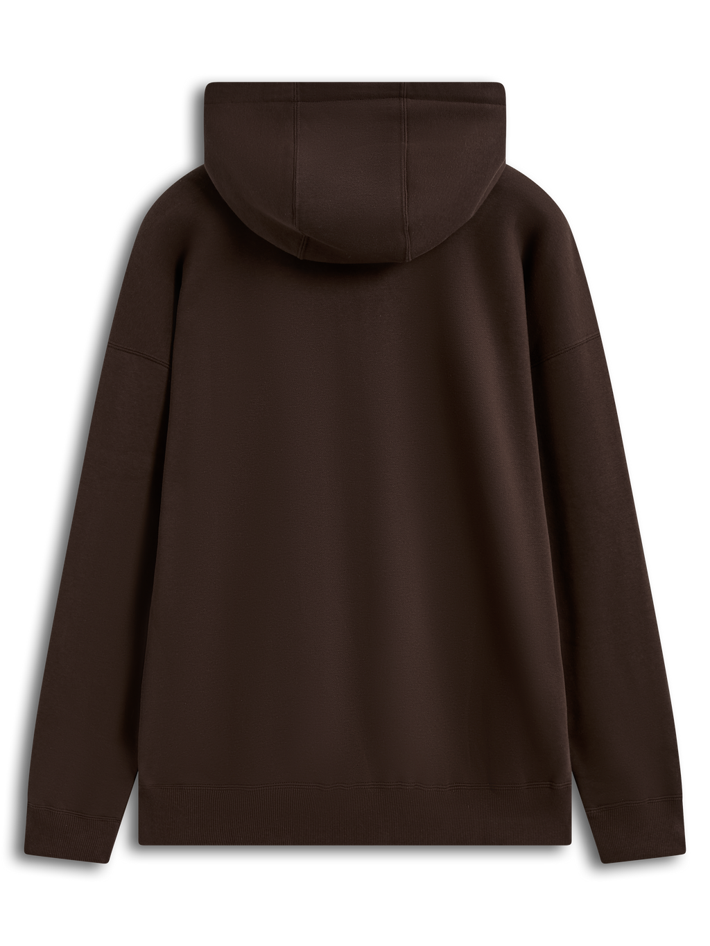 Alpinestars Entity Oversized Hoodie, hoodie de fleece castanho, vista traseira com ombros descaídos e design casual de sportswear