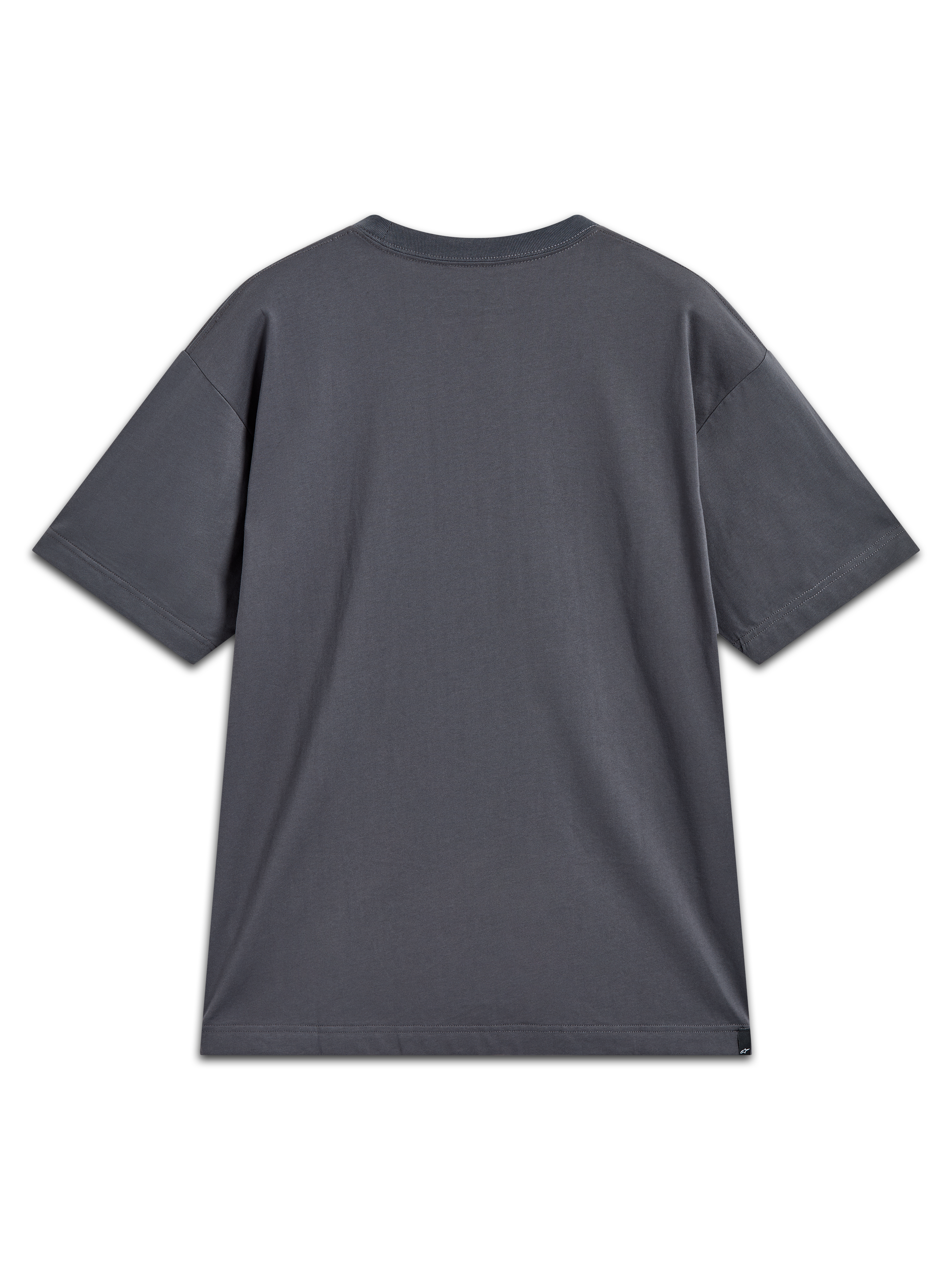 Alpinestars Chalk Oversized CSF Tee, t-shirt de manga curta, cinzento carvão, vista traseira, estilo casual largo.