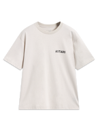 Alpinestars Latitude Oversized CSF Tee, t-shirt de manga curta bege com logótipo Astars preto no peito, sportswear casual.