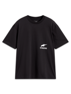 Alpinestars Institute Oversized CSF Tee, t-shirt de manga curta preta, logótipo e slogan brancos, estilo sportswear