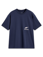 Alpinestars Institute Oversized SS CSF Tee, t-shirt de manga curta oversized para homem em azul-marinho, com logótipo Astar e marca em branco, estilo casual.