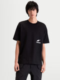 Alpinestars Institute Oversized CSF t-shirt, t-shirt de manga curta preta com logótipo Astars branco no peito, corte oversized descontraído, casual sportswear em modelo masculino.