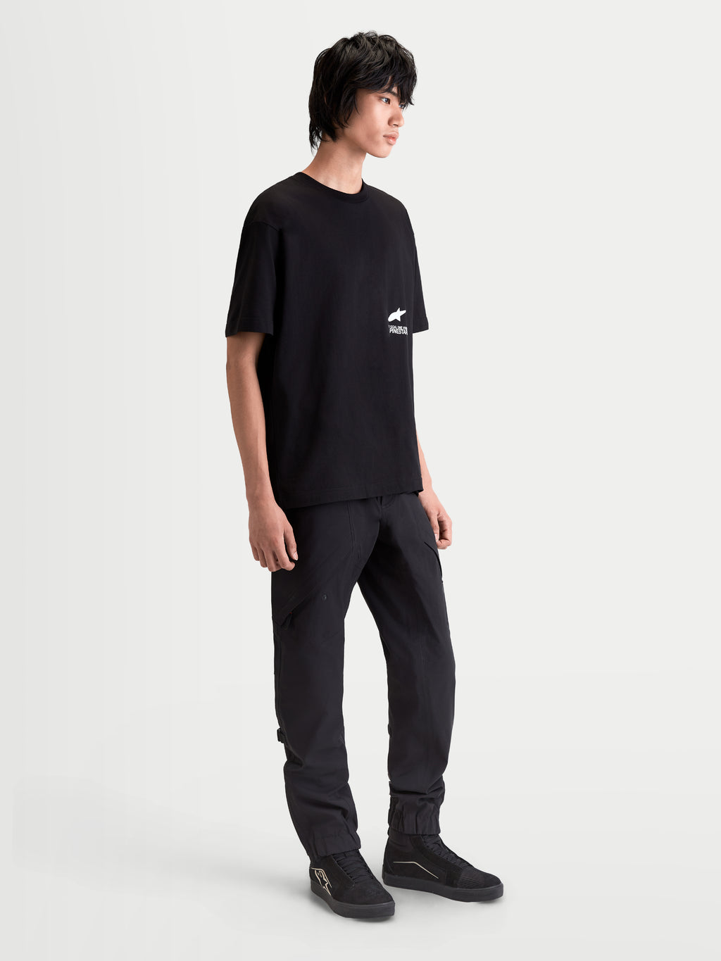 Alpinestars T-Shirt Institute Oversized CSF, t-shirt de manga curta para homem, preta, corte oversized descontraído com logótipo branco no peito, visual casual sportswear inspirado no motorsport