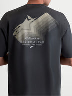 Alpinestars T-Shirt Ghost Oversized CSF, t-shirt de manga curta unissexo, cinzento escuro, vista traseira com grafismo grande de logótipo desvanecido, silhueta oversized descontraída, sportswear.