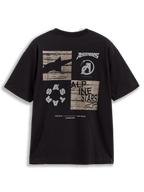 Alpinestars Checkback Oversized CSF Tee, t-shirt de manga curta preta, vista traseira com gráfico xadrez e manifesto One Goal One Vision, estilo sportswear.