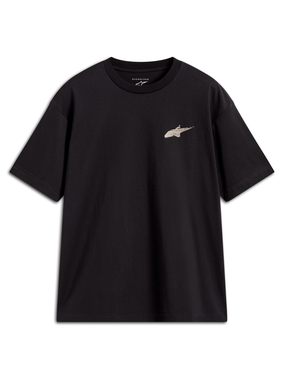 Alpinestars Checkback Oversized CSF Tee, black short sleeve sportswear t-shirt with a small front Astars logo.