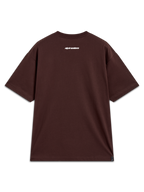 Alpinestars Mandate Oversized CSF Tee, t-shirt de manga curta, castanha, vista traseira com gráfico de logótipo Alpinestars branco, estilo casual de sportswear.