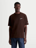Alpinestars Mandate Oversized CSF Tee, t-shirt de manga curta para homem, castanha, com logótipo Astars frontal branco em relevo, corte oversized descontraído, casual sportswear