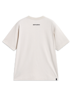 Alpinestars Prelude Oversized CSF Tee, t-shirt de manga curta, areia, vista traseira com logótipo preto no pescoço.