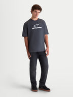 Alpinestars Prelude Oversized CSF, t-shirt de manga curta para homem, cinzenta com logótipo Astars branco impresso no peito, corte largo e descontraído, em mistura de algodão e poliéster, casual sportswear.