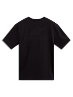 Alpinestars Cypress CSF Tee, t-shirt de manga curta preta, vista traseira com pequeno pormenor do logótipo na bainha