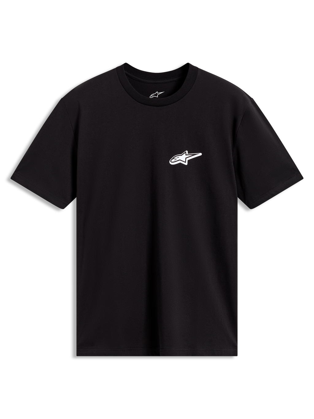 Alpinestars Meteor CSF Tee, t-shirt de manga curta, casual sportswear, preta, logótipo Astars branco no peito