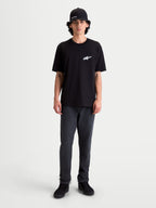 Alpinestars T-Shirt Meteor CSF, t-shirt de manga curta para homem, preta com pequeno logótipo Astars branco no peito, casual sportswear
