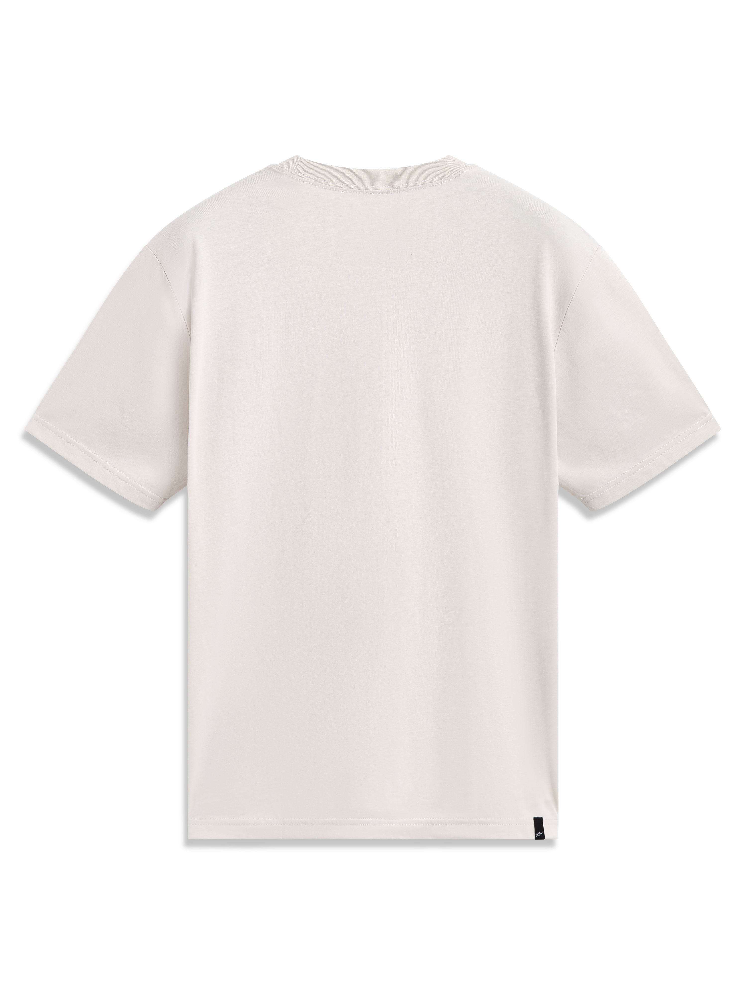 Alpinestars Elliptogrit CSF Tee, t-shirt de manga curta bege, vista traseira, tecido macio em mistura de algodão, sportswear.