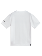 Alpinestars P1 CSF Tee, t-shirt de manga curta branca, vista traseira com logótipo preto na manga, em algodão macio.