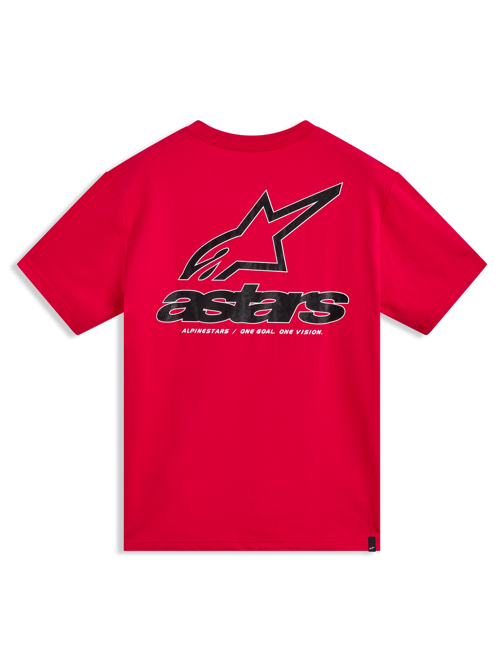 Alpinestars Lineout CSF Tee, t-shirt de manga curta vermelha, vista traseira com logótipo Astars grande, estilo sportswear