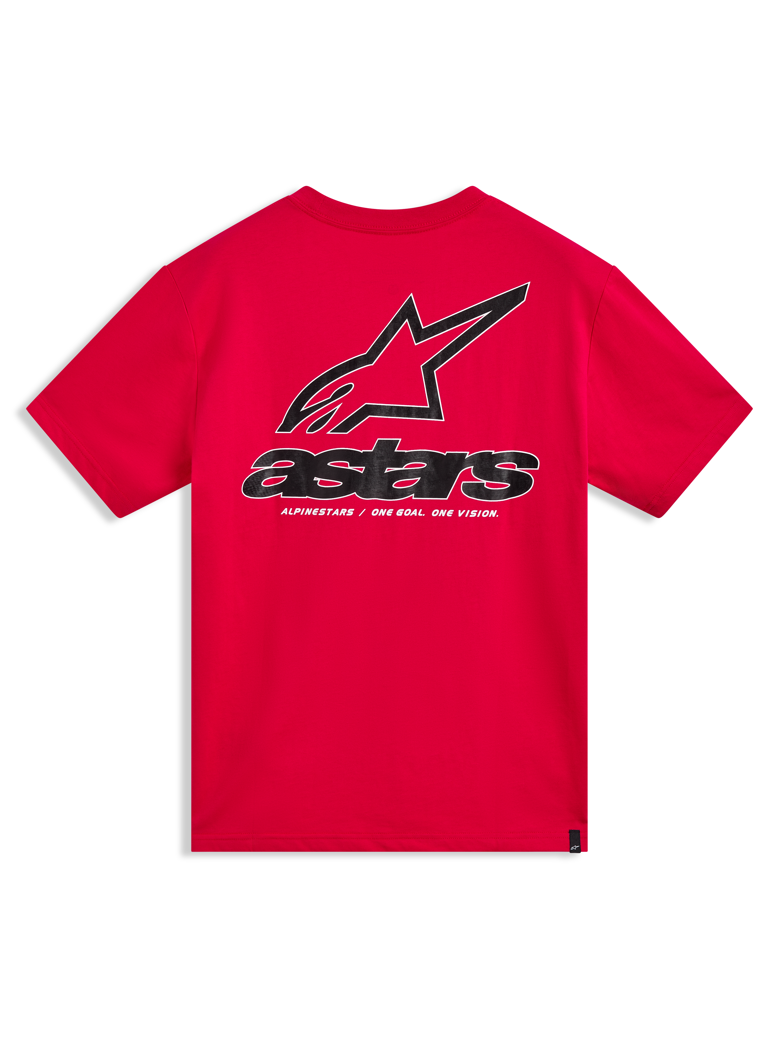 Alpinestars Lineout CSF Tee, t-shirt de manga curta vermelha, vista traseira com logótipo Astars grande, estilo sportswear