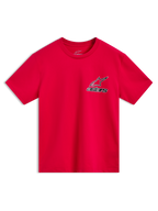 Alpinestars Lineout CSF Tee, t-shirt de manga curta vermelha, logótipo Astars com contorno no peito, sportswear casual
