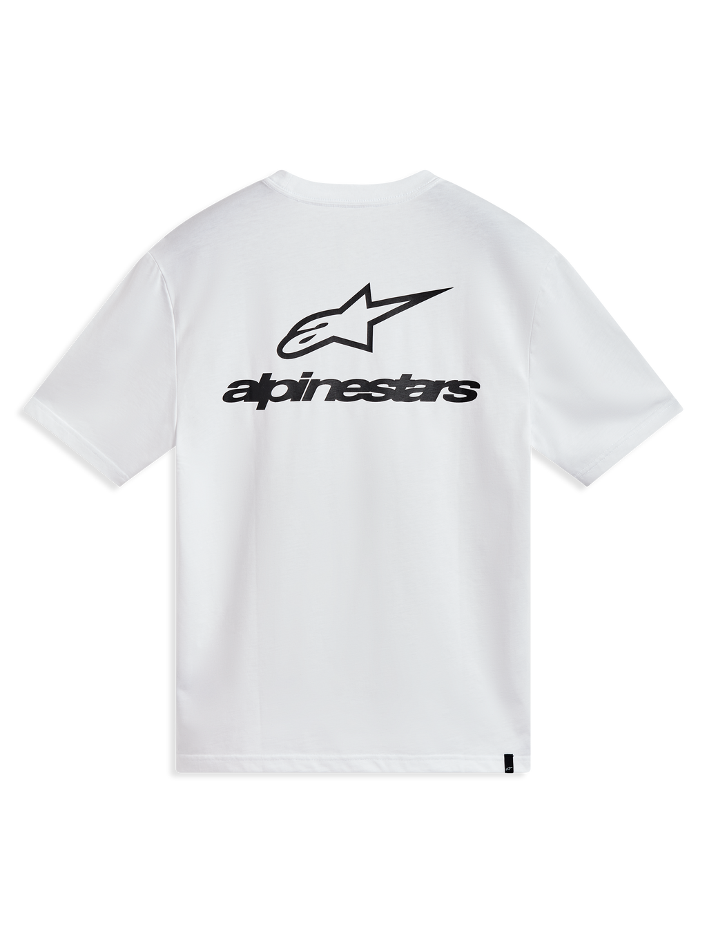 Alpinestars Combo Back CSF Tee, t-shirt de manga curta branca, vista traseira com logótipo Astars preto, casual sportswear.