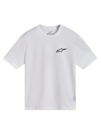Alpinestars Combo Back CSF Tee, t-shirt de manga curta branca com logótipo Astars preto no peito, casual sportswear