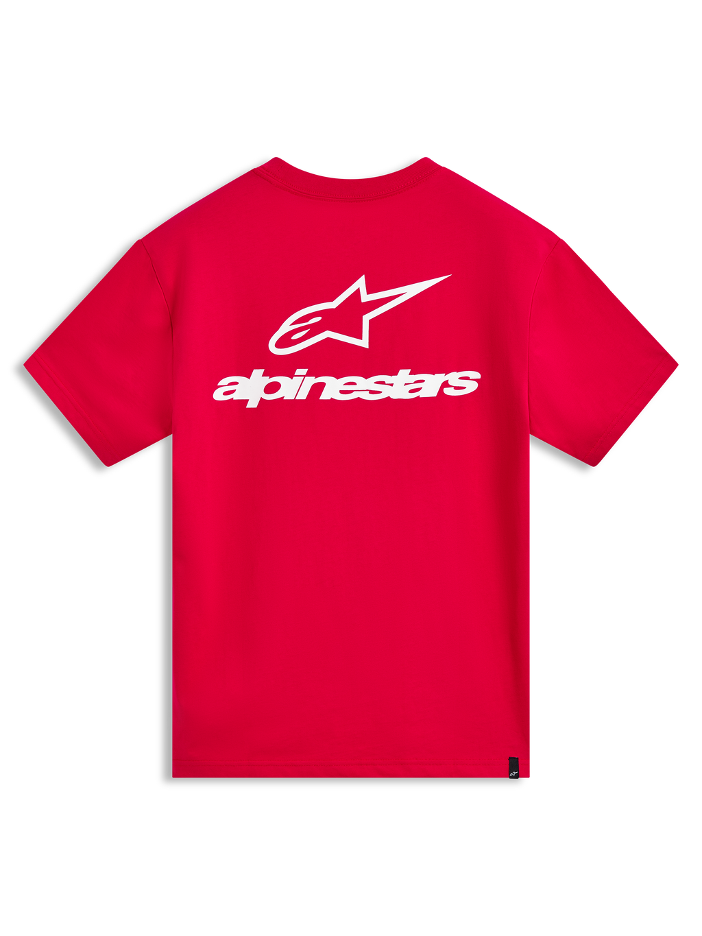 Alpinestars Combo Back CSF Tee, t-shirt de manga curta vermelha, vista traseira com logótipo Astars branco, casual sportswear